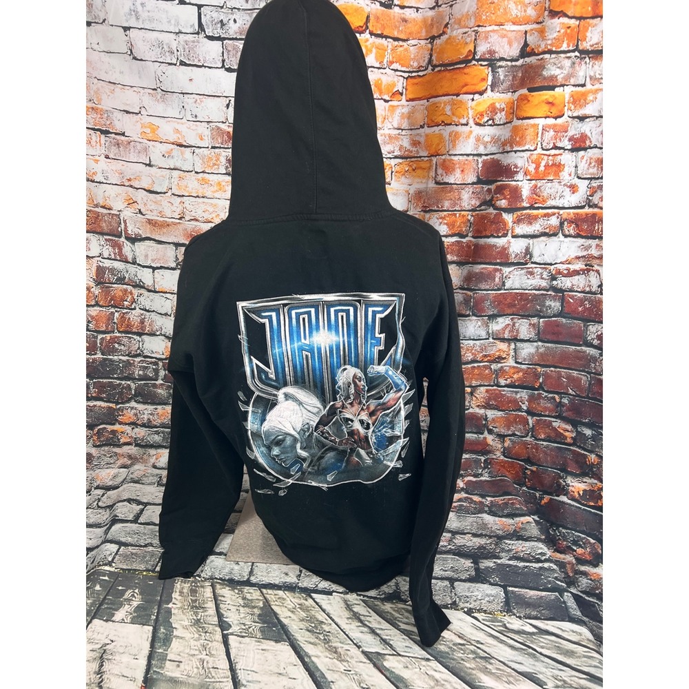 WWE Authentic Jade Cargill Graphic Hoodie Mens Large Black Wrestling Sweatshirt